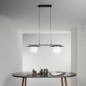 Lampa wisząca metalowa z dwoma szklanymi kloszami Chaplin LS Sprzedaż