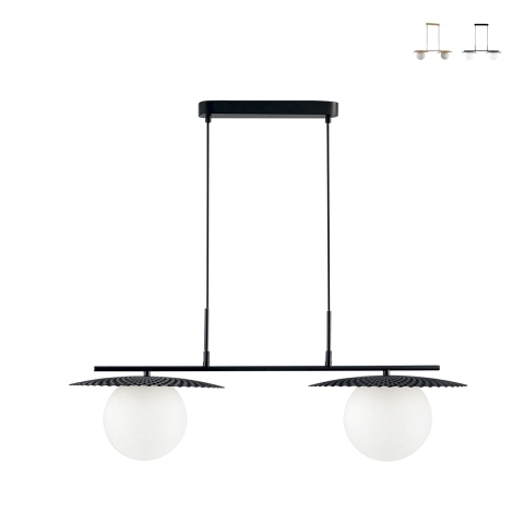 Lampa wisząca metalowa z dwoma szklanymi kloszami Chaplin LS Promocja