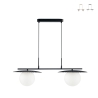 Lampa wisząca metalowa z dwoma szklanymi kloszami Chaplin LS Promocja
