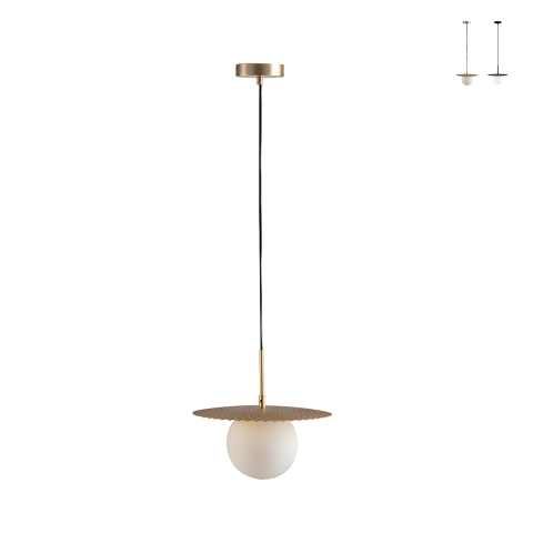 Lampa wisząca metalowa z kloszem szklanym 30 cm Chaplin LS1 Promocja