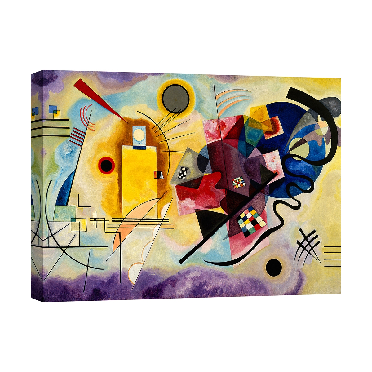 Nowoczesny obraz abstrakcyjny na płótnie Yellow, Red & Blue Kandinsky Promocja Nowoczesny obraz abstrakcyjny na płótnie Yellow, Red & Blue Kandinsky Promocja
