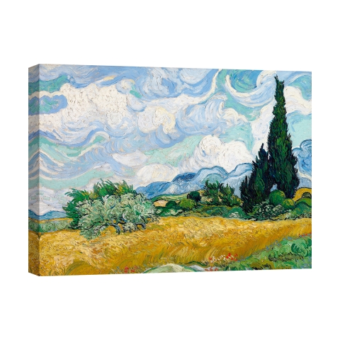 Obraz na płótnie impresjonizm Pole pszenicy z cyprysami van Gogh Promocja