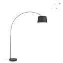 Lampa stojąca łukowa z metalowym łukiem, marmurową podstawą i tekstylnym abażurem Dream Promocja