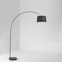 Lampa stojąca łukowa z metalowym łukiem, marmurową podstawą i tekstylnym abażurem Dream Sprzedaż