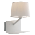 Lampa ścienna metalowa z gniazdem USB i klasycznym abażurem materiałowym Ciak Oferta