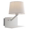 Lampa ścienna metalowa z gniazdem USB i klasycznym abażurem materiałowym Ciak Oferta