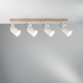 Lampa sufitowa drewno metal szynowa cztery regulowane światła Eda LS4 Promocja