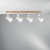 Lampa sufitowa drewno metal szynowa cztery regulowane światła Eda LS4 Promocja