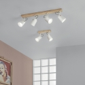 Lampa sufitowa drewno metal szynowa cztery regulowane światła Eda LS4 Sprzedaż