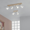 Lampa sufitowa drewno metal szynowa cztery regulowane światła Eda LS4 Sprzedaż