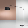 Nowoczesna czarna metalowa lampa stojąca z materiałowym abażurem 180 cm Enjoy Promocja