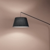 Nowoczesna czarna metalowa lampa stojąca z materiałowym abażurem 180 cm Enjoy Sprzedaż