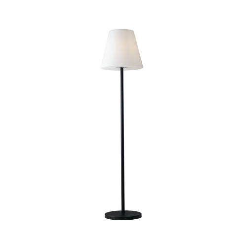 Lampa stojąca zewnętrzna metalowa czarna z białym kloszem Geco Promocja