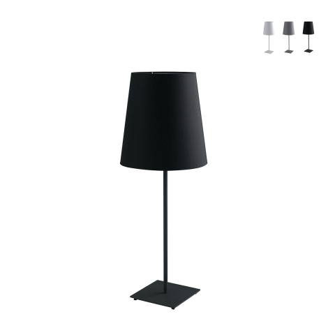 Metalowa lampa stołowa z tkaninowym abażurem Elvis Promocja