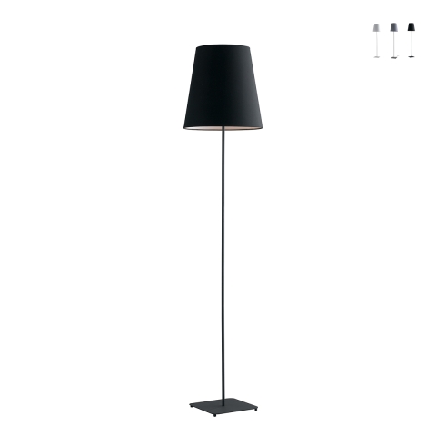 Lampa podłogowa metalowa z abażurem materiałowym 155 cm Elvis Promocja