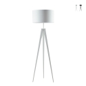 Lampa stojąca trójnożna z metalu z abażurem tkaninowym Ibis Promocja