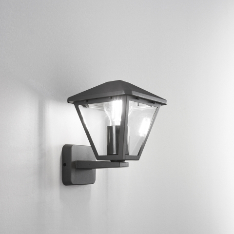 Lampa ścienna ogrodowa latarnia z aluminium z szklanym kloszem Prisma Promocja