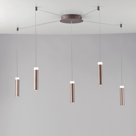 Nowoczesny żyrandol sufitowy LED z 5 wiszącymi lampami Candle Promocja