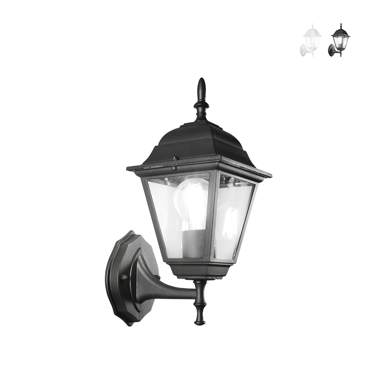 Kinkiet zewnętrzny latarnia styl klasyczny aluminium szkło Roma Uplight Oferta