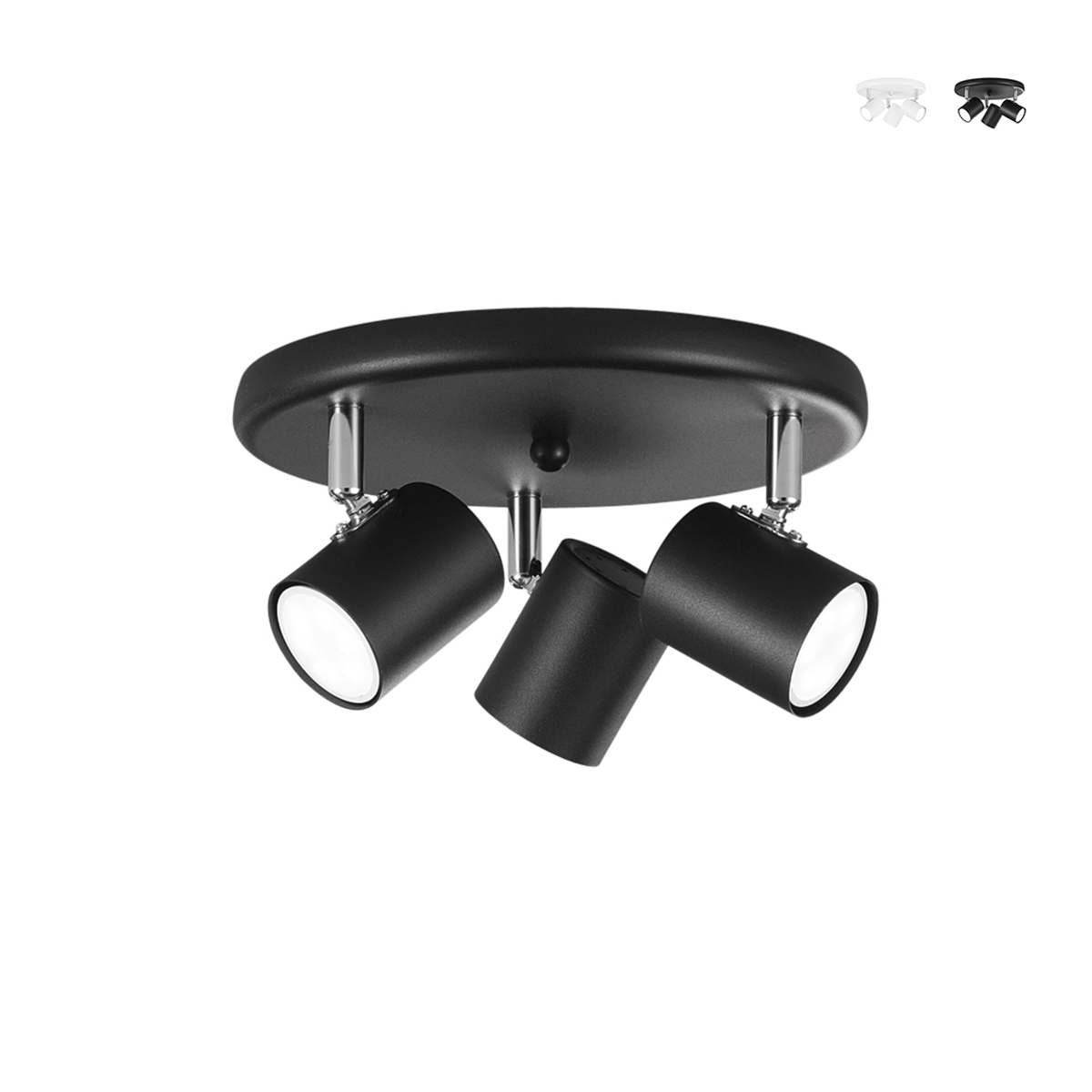 Plafoniera sufitowa metalowa z 3 ruchomymi reflektorami Zero Promocja Plafoniera sufitowa metalowa z 3 ruchomymi reflektorami Zero Promocja