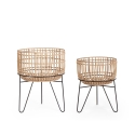 Zestaw 2 rattanowych osłonek na rośliny w stylu boho chic Yulian Oferta