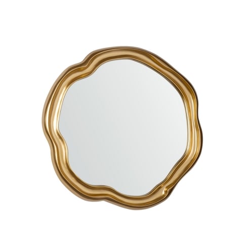 Ozdobne lustro ścienne okrągłe 75x75 cm złota rama Felipe Promocja