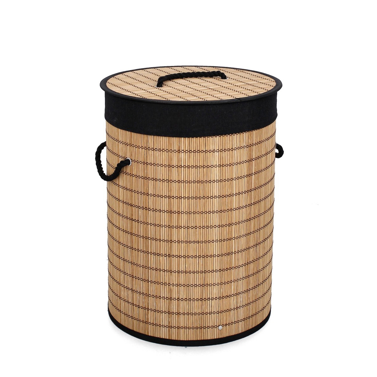 Kosz na bieliznę cylindryczny bambus z czarną wyściółką 35x50 Sintia Promocja Kosz na bieliznę cylindryczny bambus z czarną wyściółką 35x50 Sintia Promocja