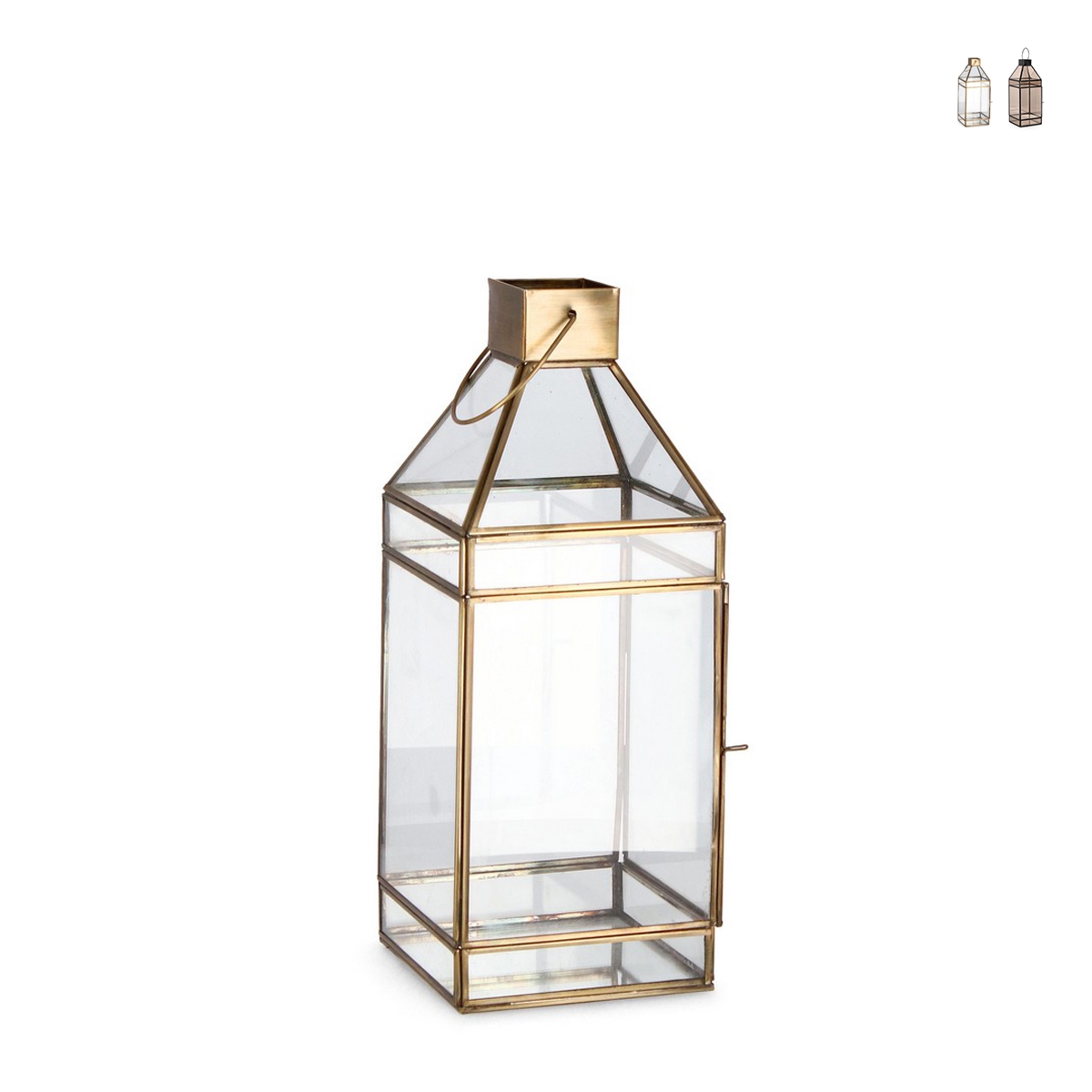 Latarnia na świece do wnętrz metalowa 16x16x42 cm Siwan Promocja Latarnia na świece do wnętrz metalowa 16x16x42 cm Siwan Promocja
