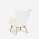 Nowoczesny fotel bergere z białej tkaniny bouclé Wani Oferta