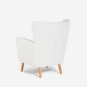 Nowoczesny fotel bergere do salonu z białego materiału bouclé Kamo Oferta