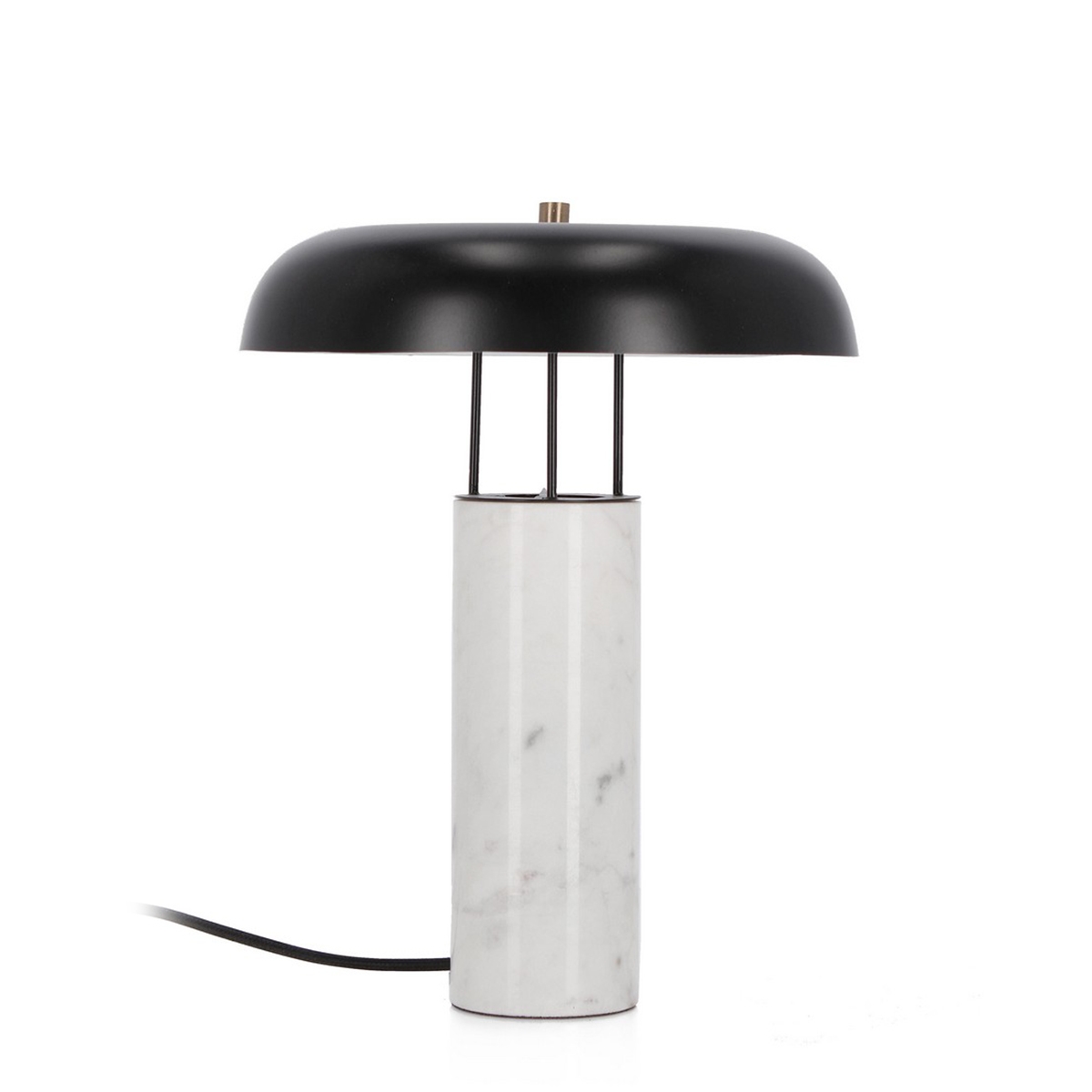 Nowoczesna lampa stołowa z białą marmurową podstawą i metalowym kloszem Kaithal Promocja Nowoczesna lampa stołowa z białą marmurową podstawą i metalowym kloszem Kaithal Promocja