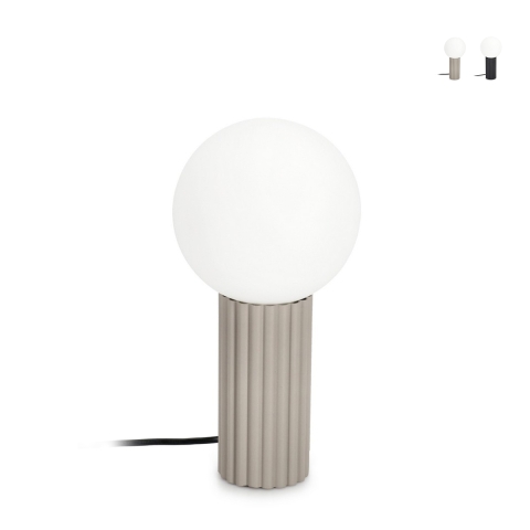 Lampa stołowa w stylu minimalistycznym Ø15x30 cm, szklany, okrągły abażur Delphine Promocja