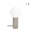 Lampa stołowa w stylu minimalistycznym Ø15x30 cm, szklany, okrągły abażur Delphine Promocja
