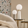 Lampa stołowa w stylu minimalistycznym Ø15x30 cm, szklany, okrągły abażur Delphine Cena