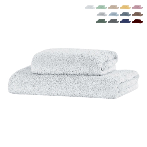 Zestaw 2 ręczników łazienkowych z bawełnianej frotte 110x60 i 60x40 Denver Promocja