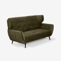 Sofa 2-osobowa designerska z weluru w stylu capitonné Vaaru Oferta