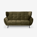 Sofa 2-osobowa designerska z weluru w stylu capitonné Vaaru Sprzedaż
