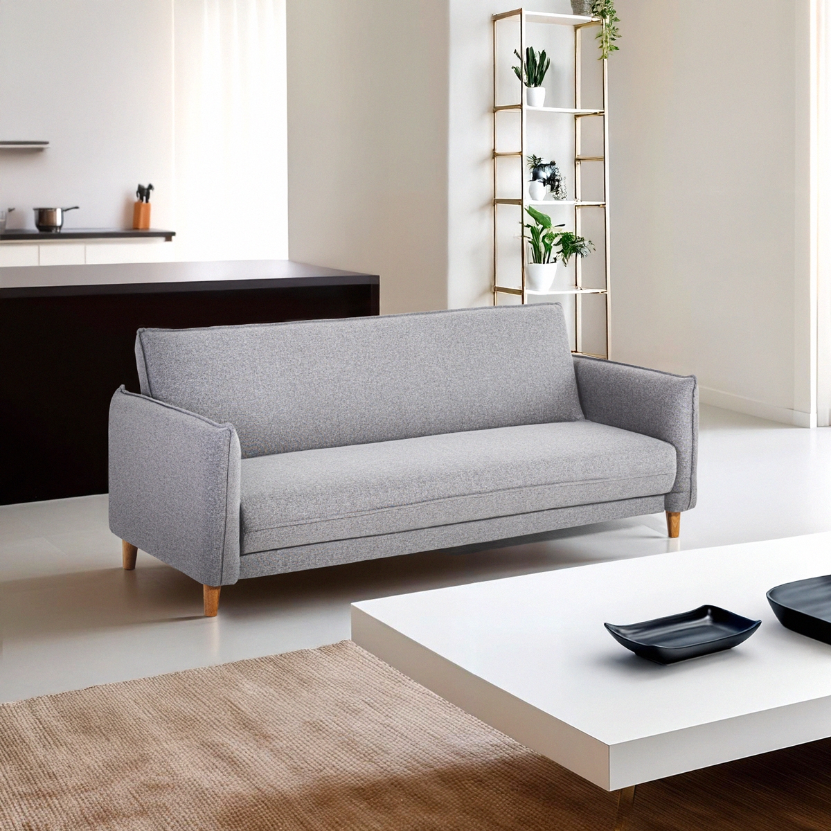 Sofa rozkładana 3-osobowa z funkcją klik-klak, tkanina beżowa Gamma Promocja Sofa rozkładana 3-osobowa z funkcją klik-klak, tkanina beżowa Gamma Promocja