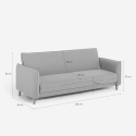 Sofa rozkładana 3-osobowa z funkcją klik-klak, tkanina beżowa Gamma Stan Magazynowy