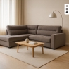 Sofa rozkładana 3-osobowa z tkaniny z lewą leżanką i pojemnikiem Tivra Stan Magazynowy