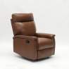 Fotel relaksacyjny z materiału skóropodobnego z wysuwanym podnózkiem Aurora Sprzedaż