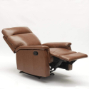 Fotel relaksacyjny z materiału skóropodobnego z wysuwanym podnózkiem Aurora Katalog