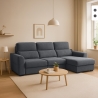 Sofa rozkładana 3-osobowa z wysuwanym siedziskiem i prawym schowkiem Nuro Promocja