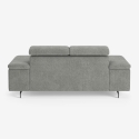 Nowoczesna sofa 2-osobowa z tkaniny chenille z regulowanym zagłówkiem Vella Sprzedaż