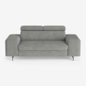 Nowoczesna sofa 2-osobowa z tkaniny chenille z regulowanym zagłówkiem Vella Oferta