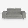 Nowoczesna sofa 2-osobowa z tkaniny chenille z regulowanym zagłówkiem Vella Oferta