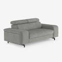 Nowoczesna sofa 2-osobowa z tkaniny chenille z regulowanym zagłówkiem Vella Sprzedaż