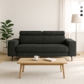 Nowoczesna sofa 3-osobowa z regulowanym zagłówkiem Rouna Promocja