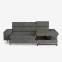 Sofa rozkładana 3-osobowa z prawą leżanką, schowkiem i regulowanym zagłówkiem Miva Oferta