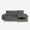 Sofa rozkładana 3-osobowa z prawą leżanką, schowkiem i regulowanym zagłówkiem Miva Oferta
